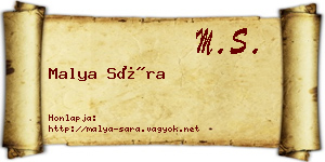 Malya Sára névjegykártya