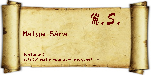 Malya Sára névjegykártya