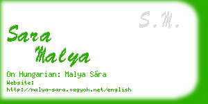 sara malya business card